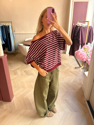 Isae Tee Stripes Bordeaux