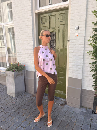 Mila Halter Top Pink Green