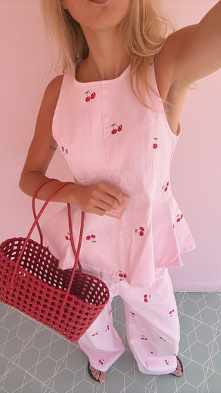 Yuka Co-ord Set Pink Cherry