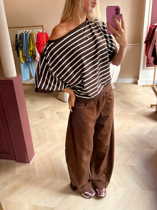 Isae Tee Stripes Brown
