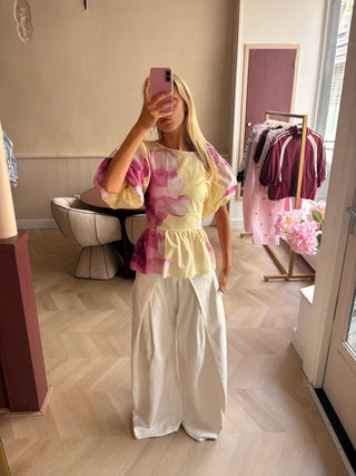 Joya Ballon Sleeve Top Yellow