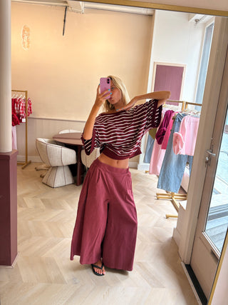 Isae Tee Stripes Bordeaux