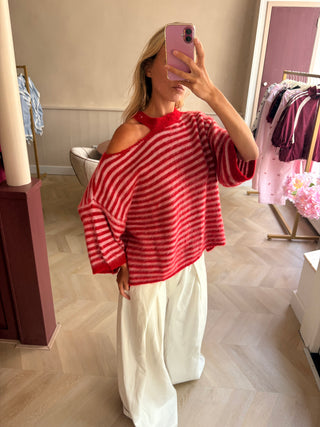 Zofia Top Stripes Red