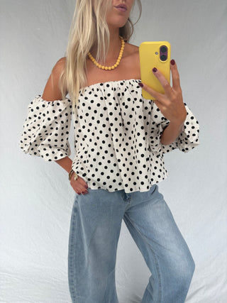 Dot On Point Top White