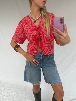 Paisley Top Red