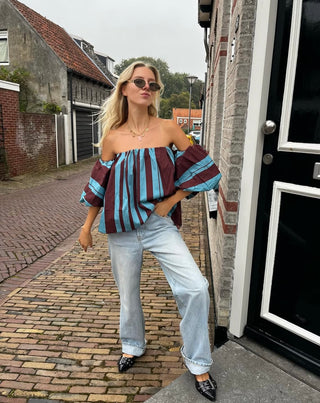 Livia Top Bordeaux Blue