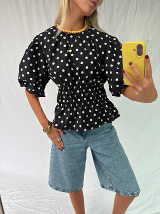 Midnight Dot Top Black