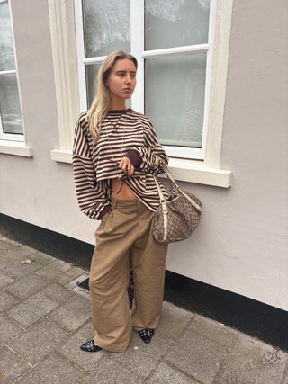 Mees Stripes Sweater Brown