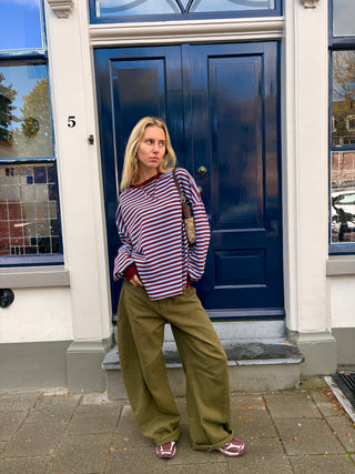 Millie Sweater Stripes Bordeaux Blue