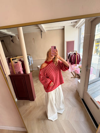Zofia Top Stripes Red