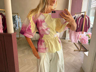 Joya Ballon Sleeve Top Yellow