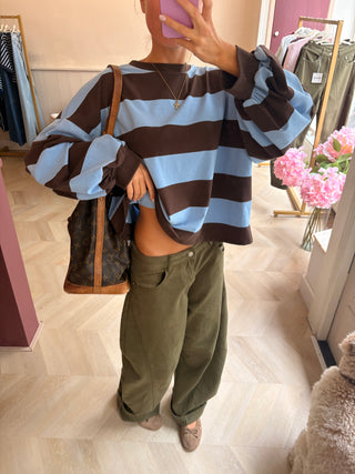Bobbie Sweater Blue Brown Pre-order