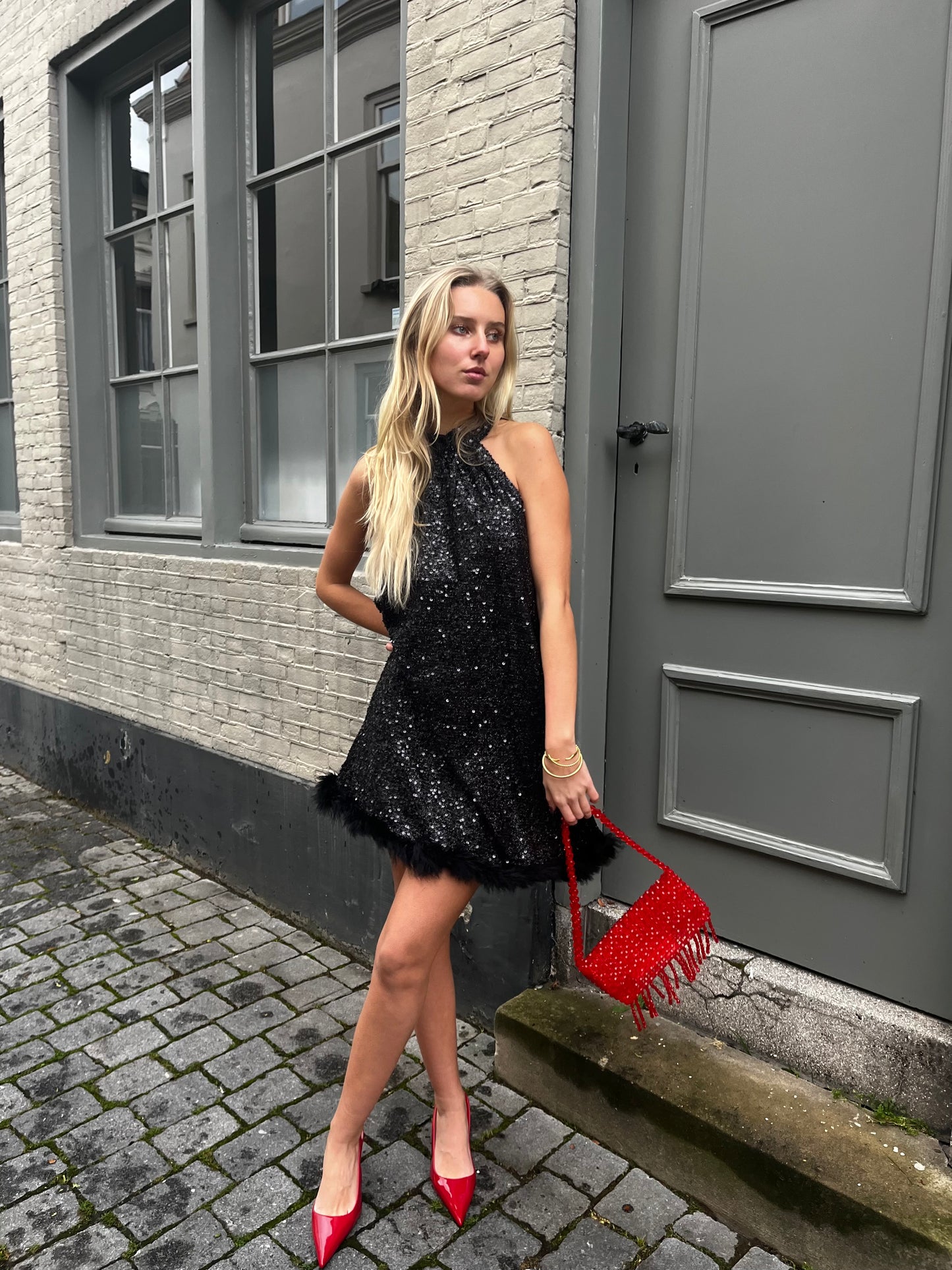 Mosie Glitter Dress Black