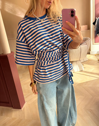 Dolly Top With Scarf Blue