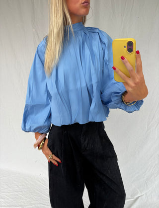 Senn Blouse Blue With Bow