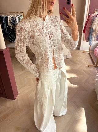 Lou Lace Top White