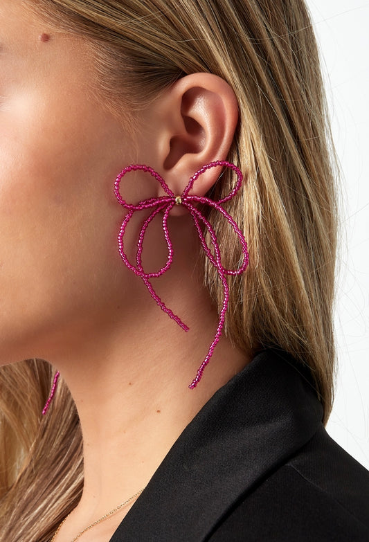 The Bow Earrings Pink