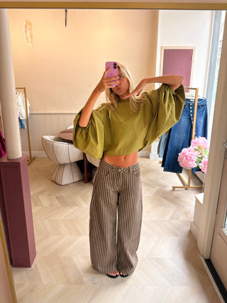 Pipa Jeans Stripes Dark Brown