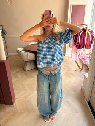 Blaze Off Shoulder Top Blue