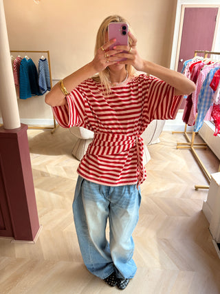 Dolly Top with Scarf Red