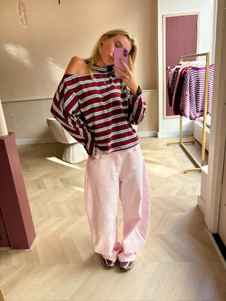 Harver Longsleeve Stripes Bordeaux
