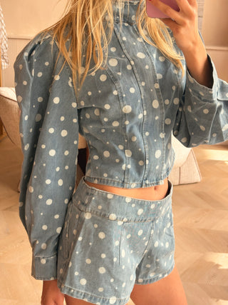 Denim Polka Dot Jacket