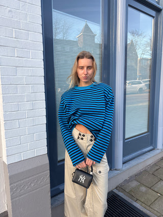 Pipa Sweater Stripes Blauw Zwart