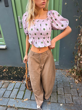 Mees Linnen Pantalon Beige