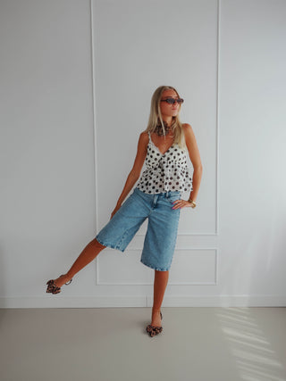 Polka Dot Top White