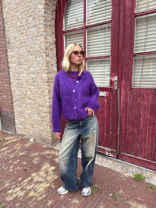 Lily Mohair Cardigan Purple